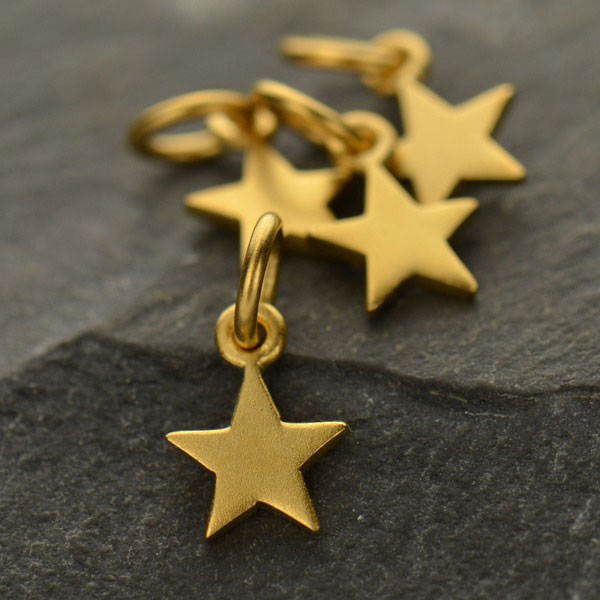Gold Charms - Tiny Star with 24K Gold Plate