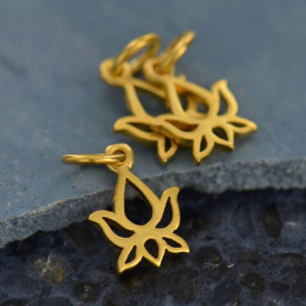 Lotus Bud with 24K Gold Plate 14x8mm DISCONTINUED