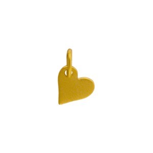 Gold Charm - Small Heart with 24K Gold Plate 10x7mm