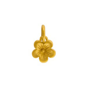 Gold Charms - Cherry Blossom with 24K Gold Plate 11x7mm