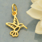 24K Gold Plated Tiny Hummingbird Charm 16x10mm