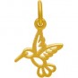 24K Gold Plated Tiny Hummingbird Charm 16x10mm