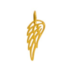 Gold Charms - Tiny Wing in 24K Gold Plate 18x6mm