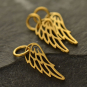 Gold Charms - Tiny Wing in 24K Gold Plate 18x6mm