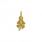 Gold Charm - Four Leaf Clover with 24K Gold Plate 13x5mm