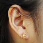 Gold Stud Earrings - Daisy in 24K Gold Plate 10x10mm