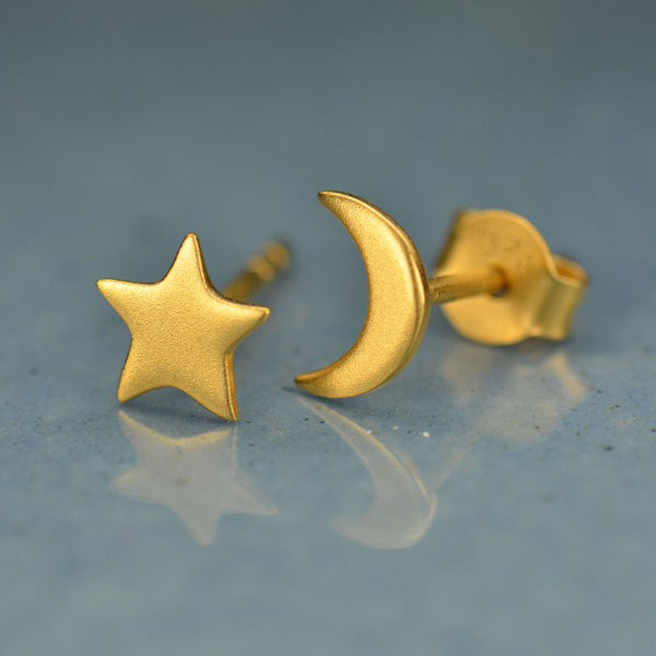 Solid Gold Moon Earrings – local eclectic