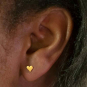 Gold Stud Earrings - Tiny Heart in 24K Gold Plate 5x5mm