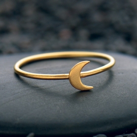 24K Gold Plate Tiny Moon Ring DISCONTINUED