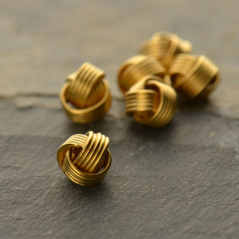 Gold Bead - Small Knot with 24K Gold Plate 5x4mm