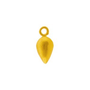 Gold Charm - Teardrop Dangle with 24K Gold Plate 10x5mm