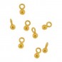 Gold Charm - Tiny Round Dangle with 24K Gold Plate 4x2mm