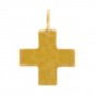 Gold Charm - Hammered Cross with 24K Gold Plate 20x15mm