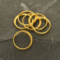 Half Hammered Circle Link in 24K Satin Gold Plate 12mm