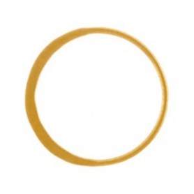 24K Gold Plated Half Hammered Circle Jewelry Link 18mm