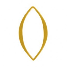 24K Gold Plated Hammered Marquis Link 20x10mm