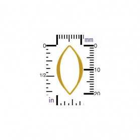 24K Gold Plated Hammered Marquis Link 20x10mm