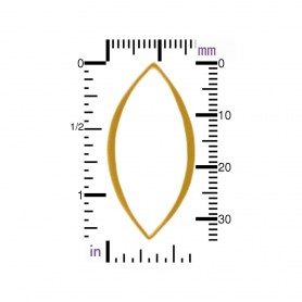 Satin 24K Gold Plated Hammered Marquis Link 32x15mm