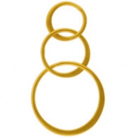 Satin 24K Gold Plated Three Circles of Life Link 19x36mm