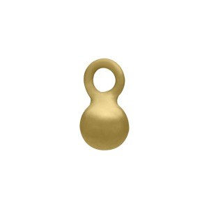 Gold Charm - Small Round Dangle with 24K Gold Plate 5x3mm