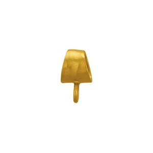 Gold Bail - Short Hammered Slider with 24K Gold Plate 9x6mm