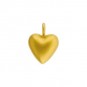 Gold Charm - Medium Puffed Heart with 24K Gold Plate 12x9mm