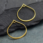 24K Gold Plate Wide Bottom Teardrop Link with Loop 20x19mm