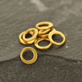 24K Gold Plate Tiny Half Hammered Circle Links 6mm
