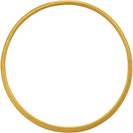  24K Gold Plated Half Hammered Circle Jewelry Link 36mm