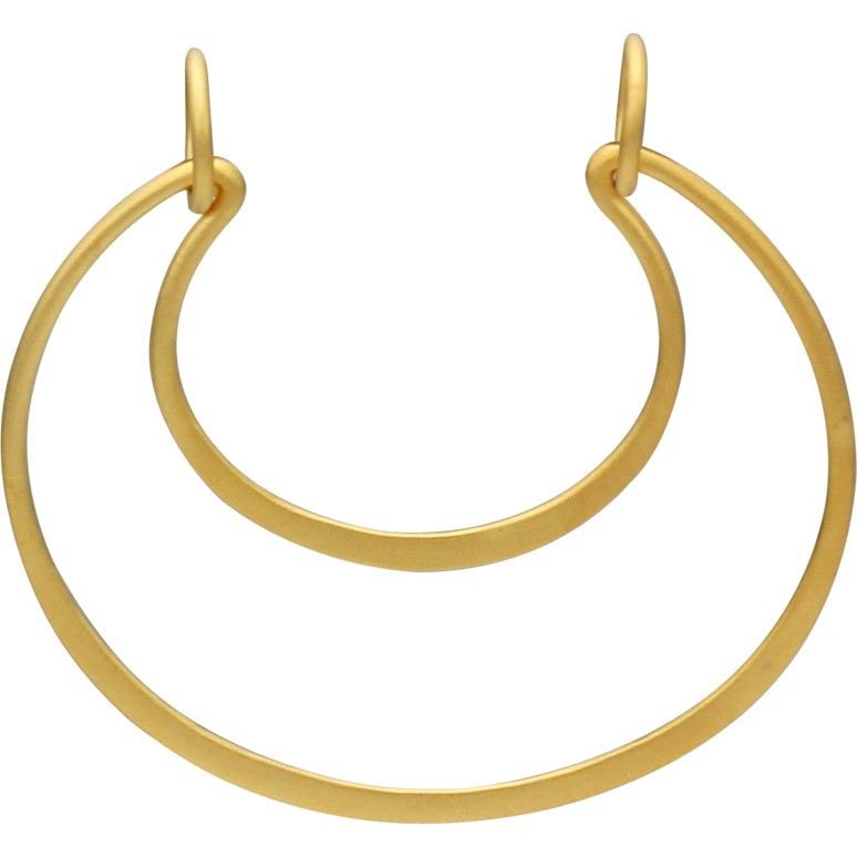 Crescent Moon Festoon in 24K Gold Plate 31x32mm DISCONTINUED