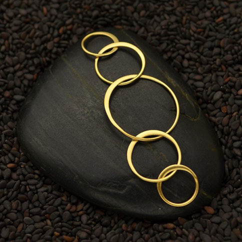 24K Gold Plate Five Circles of Life Link 18x55mm