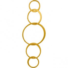 24K Gold Plate Five Circles of Life Link 18x55mm