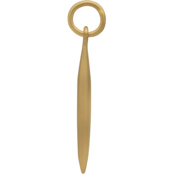 Gold Charm - Pod Charm with 24K Satin Gold Plate 25x3mm