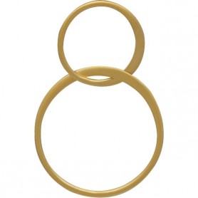 24K Gold Plate Two Circles of Life Link 17x27mm