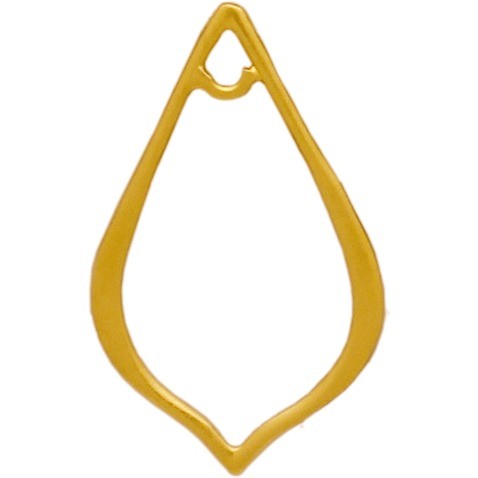 24K Gold Plated Pointed Teardrop Link 20x12mm