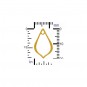 24K Gold Plated Pointed Teardrop Link 20x12mm