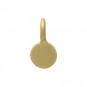 Gold Charm - Flat Circle Dangle with 24K Gold Plate 7x4mm