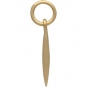 Gold Charms - Pod Charm Dangle with 24K Gold Plate 17x2mm