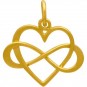 24K Gold Plated Medium Infinity Heart Charm 18x16mm