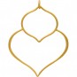 Gold Pendant -Large Double Lotus with 24K Gold Plate 48x36mm