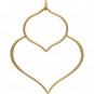 Gold Pendant -Large Double Lotus with 24K Gold Plate 48x36mm