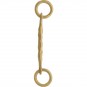 Hammered Bar Link in 24K Gold Plate 24x1mm side