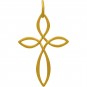 Gold Pendant -Celtic Style Cross with 24K Gold Plate 32x18mm