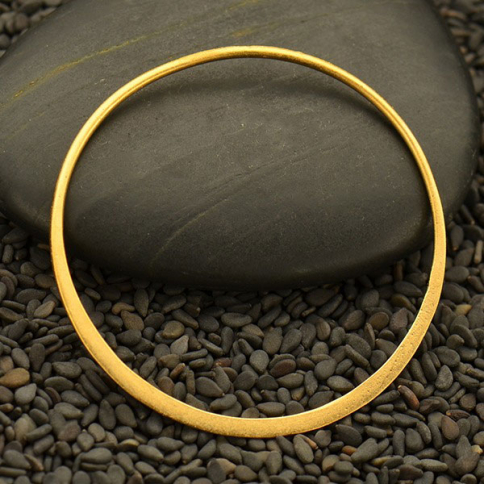 24K Gold Plated Half Hammered Circle Jewelry Link 43mm