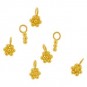 Gold Charm - Granulated Flower with 24K Gold Plate 6x4mm