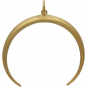 24K Gold Plated Inverted Ridged Crescent Moon Charm 35x33mm