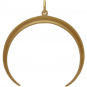 24K Gold Plated Inverted Ridged Crescent Moon Charm 35x33mm