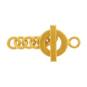 Gold Clasp - Square Bar Toggle with 24K Gold Plate 20x10mm