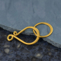 Gold Clasp - Flat Hook and Eye in 24K Gold Plate 25x11mm