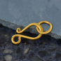 Gold Clasp - Flat Hook and Eye in 24K Gold Plate 16x6mm